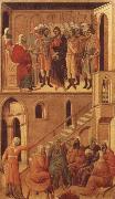 Duccio di Buoninsegna Peter-s First Denial of Christ Before the High Priest Annas Spain oil painting artist